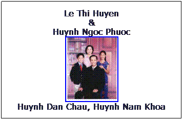 Text Box: Le Thi Huyen
&
Huynh Ngoc Phuoc

Huynh Dan Chau, Huynh Nam Khoa
